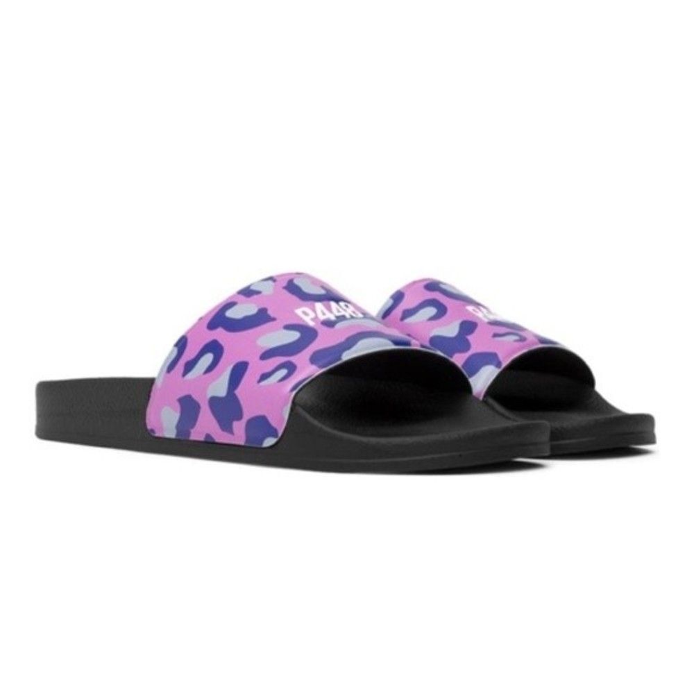 NEW P448 Super Water Resistant Purple Leopard Slide Sandals Size 38/8